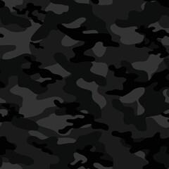 Camouflage seamless texture. dark military camouflage endless print background. Vector illustration