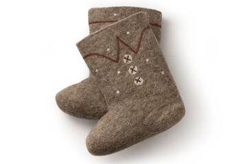 Valenki isolated on white background