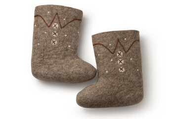 Valenki isolated on white background