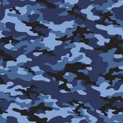 Keuken foto achterwand Camouflage blauwe militaire camouflage print naadloze vector patroon. groene achtergrond .modern.
