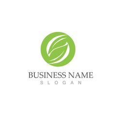 Logos of green Tree leaf ecology