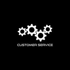 Customer service icon isolated on dark background