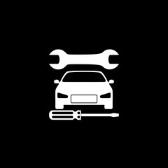 Car repair icon isolated on dark background