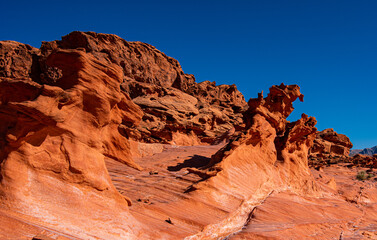 Little Finland, Nevada. Also know as Devil's Fire or Hobgoblin Playground.  A collection of amazing, bizarre and complex reddish and orange rock formations that were formed out of Navajo sandstone.