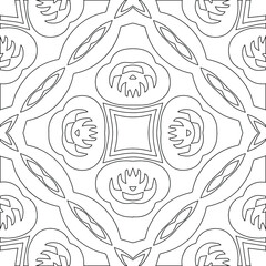 Geometric vector pattern with triangular elements. Seamless abstract ornament for wallpapers and backgrounds. Black and white colors.
