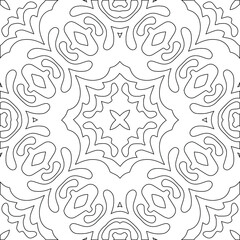 Geometric vector pattern with triangular elements. Seamless abstract ornament for wallpapers and backgrounds. Black and white colors.
