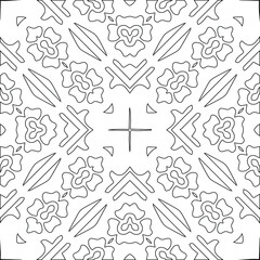 Geometric vector pattern with triangular elements. Seamless abstract ornament for wallpapers and backgrounds. Black and white colors.
