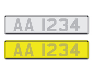 Car number plate. Vehicle registration license of Hong Kong