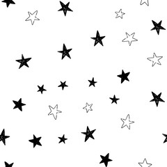 Star doodle seamless pattern. Background texture.