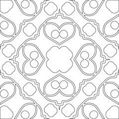 Geometric vector pattern with triangular elements. Seamless abstract ornament for wallpapers and backgrounds. Black and white colors.

