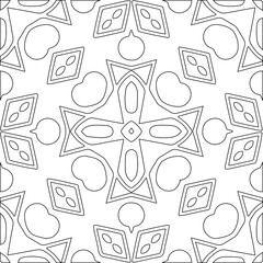 Geometric vector pattern with triangular elements. Seamless abstract ornament for wallpapers and backgrounds. Black and white colors.
