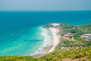 Fototapeta premium Photograph of Samae Beach from Koh Larn Island Viewpoint, Pattaya, Thailand