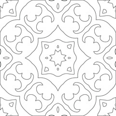 Geometric vector pattern with triangular elements. Seamless abstract ornament for wallpapers and backgrounds. Black and white colors.
