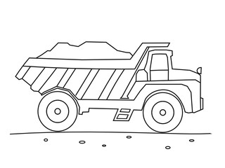 Truck drawing for coloring. Truck coloring pages for boys.