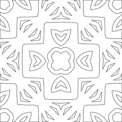 Geometric vector pattern with triangular elements. Seamless abstract ornament for wallpapers and backgrounds. Black and white colors.
