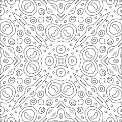 Geometric vector pattern with triangular elements. Seamless abstract ornament for wallpapers and backgrounds. Black and white colors.
