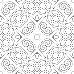 Geometric vector pattern with triangular elements. Seamless abstract ornament for wallpapers and backgrounds. Black and white colors.
