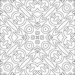 Geometric vector pattern with triangular elements. Seamless abstract ornament for wallpapers and backgrounds. Black and white colors.
