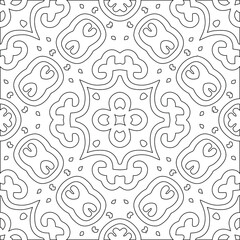 Geometric vector pattern with triangular elements. Seamless abstract ornament for wallpapers and backgrounds. Black and white colors.
