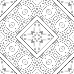 Geometric vector pattern with triangular elements. Seamless abstract ornament for wallpapers and backgrounds. Black and white colors.
