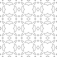 Fototapeta premium Geometric vector pattern with triangular elements. Seamless abstract ornament for wallpapers and backgrounds. Black and white colors. 
