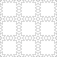 Geometric vector pattern with triangular elements. Seamless abstract ornament for wallpapers and backgrounds. Black and white colors.
