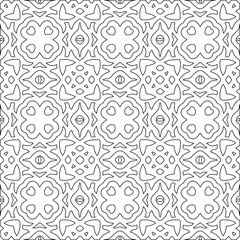 Geometric vector pattern with triangular elements. Seamless abstract ornament for wallpapers and backgrounds. Black and white colors.
