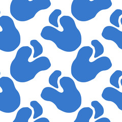 Colorful abstract seamless pattern with uneven round stains, spots, geometrical shapes, splashes background.