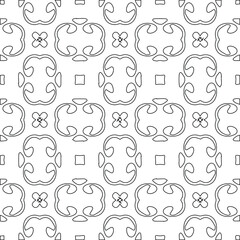 Geometric vector pattern with triangular elements. Seamless abstract ornament for wallpapers and backgrounds. Black and white colors.
