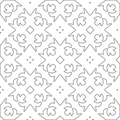Geometric vector pattern with triangular elements. Seamless abstract ornament for wallpapers and backgrounds. Black and white colors.
