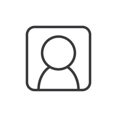 Login icon, vector user symbol. Simple linear pictogram. User interface account log in.