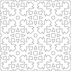 Geometric vector pattern with triangular elements. Seamless abstract ornament for wallpapers and backgrounds. Black and white colors.
