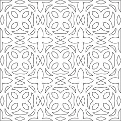 Geometric vector pattern with triangular elements. Seamless abstract ornament for wallpapers and backgrounds. Black and white colors.

