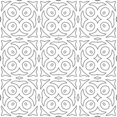 Geometric vector pattern with triangular elements. Seamless abstract ornament for wallpapers and backgrounds. Black and white colors.

