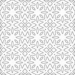 Geometric vector pattern with triangular elements. Seamless abstract ornament for wallpapers and backgrounds. Black and white colors.
