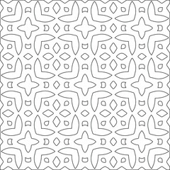 Geometric vector pattern with triangular elements. Seamless abstract ornament for wallpapers and backgrounds. Black and white colors.
