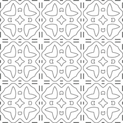 Geometric vector pattern with triangular elements. Seamless abstract ornament for wallpapers and backgrounds. Black and white colors.

