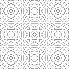 Geometric vector pattern with triangular elements. Seamless abstract ornament for wallpapers and backgrounds. Black and white colors.
