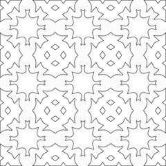 Geometric vector pattern with triangular elements. Seamless abstract ornament for wallpapers and backgrounds. Black and white colors.
