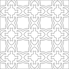 Geometric vector pattern with triangular elements. Seamless abstract ornament for wallpapers and backgrounds. Black and white colors.
