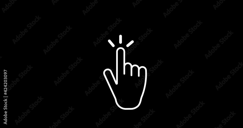 Poster click icon animation with optional luma matte. alpha luma matte included. 4k video