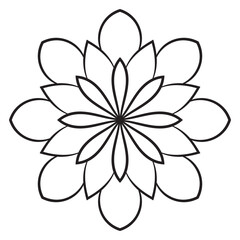 Cute Mandala. Ornamental round doodle flower isolated on white background. Geometric decorative ornament in ethnic oriental style.