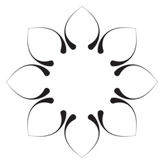 Cute Mandala. Ornamental round doodle flower isolated on white background. Geometric decorative ornament in ethnic oriental style.