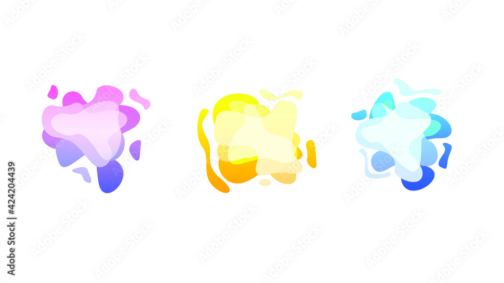 Poster abstract set liquid color collection geometric shapes fluid gradient dynamic elements banner logo ve