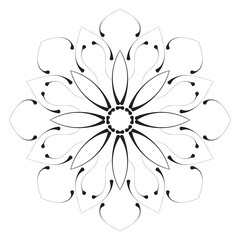 Cute Mandala. Ornamental round doodle flower isolated on white background. Geometric decorative ornament in ethnic oriental style.