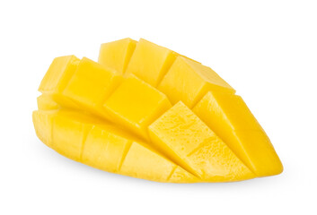 Sliced mango fruit isolated on white background