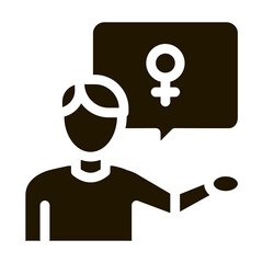 man talking about gay glyph icon vector. man talking about gay sign. isolated symbol illustration
