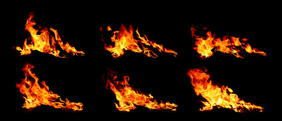 A set of bonfire energy energy that burns on a black background,