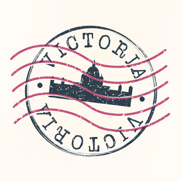 Victoria, BC, Canada Stamp Postal. Silhouette Seal. Passport Round Design. Vector Icon. Design Retro Travel. National Symbol.