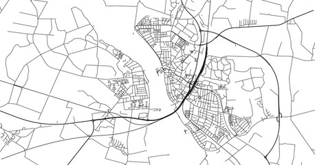 Fototapeta na wymiar Urban vector city map of Nykobing falster, Denmark